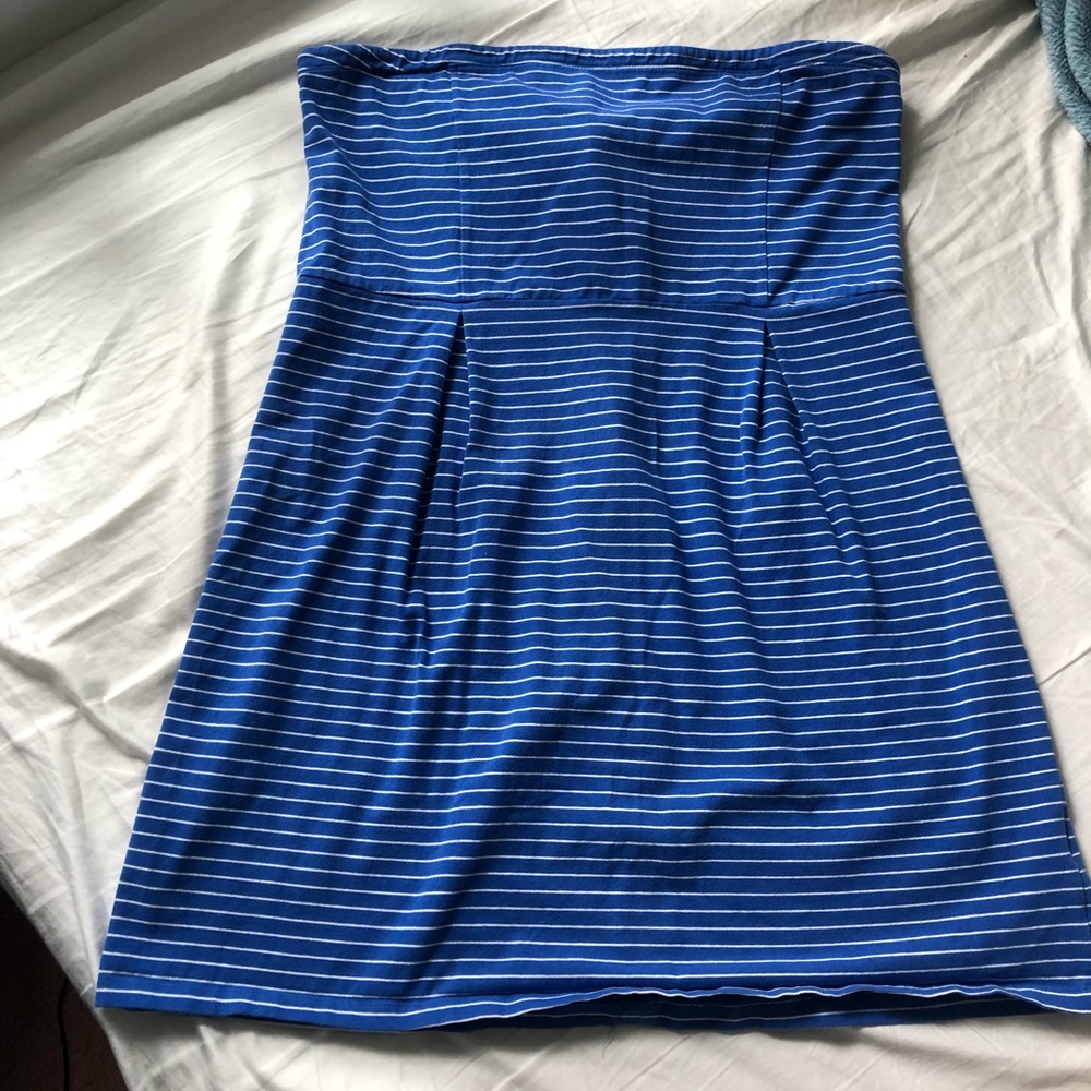 Old Navy Blue and White Strapless Dress Size XXL